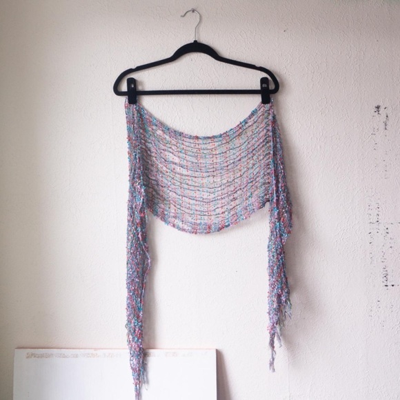 Multicolored Light Knit Scarf - PLEASE COMMENT BEFORE BUYING - Picture 3 of 4